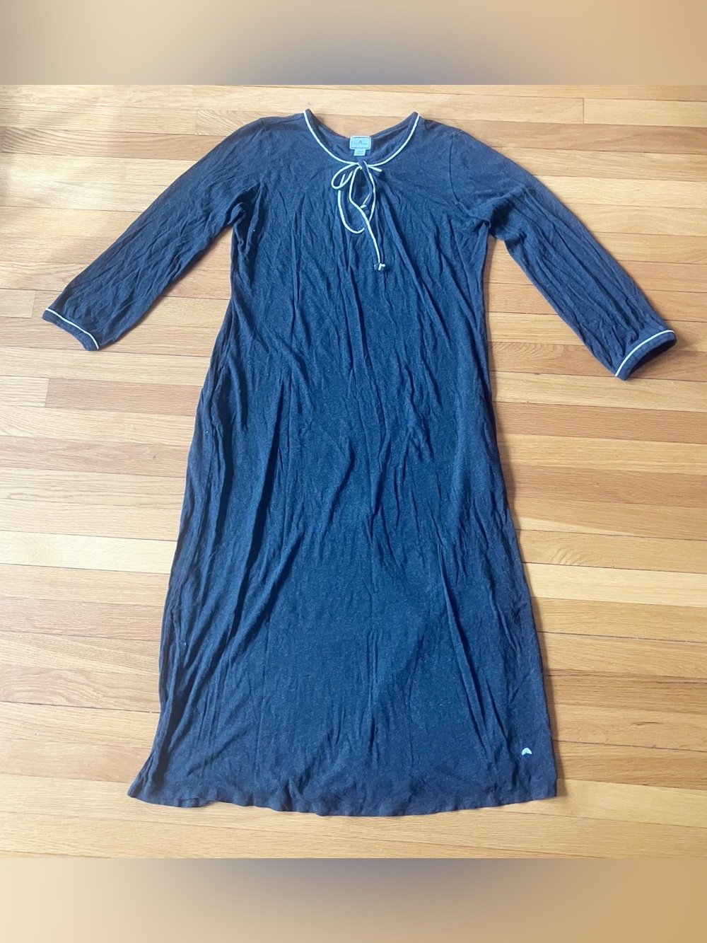 Petite Plume Grey Keyhole Pajamas Loungewear Nightgown Medium